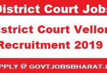 District Court Vellore Recruitment 2019 – Apply For 72 Steno Typist, Typist, Sanitary Worker, Sweeper District Court Vellore Recruitment