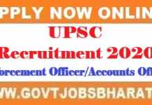 UPSC Recruitment 2020, Apply Online 421 Enforcement Officer/Accounts Officer Posts UPSC Recruitment 2020