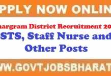 Jhargram District Recruitment 2020 : Apply Online for 10 STS, Staff Nurse and Other Posts Jhargram District Recruitment 2020