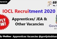 IOCL Recruitment 2020 – Apply Online For 482 Apprentices Posts IOCL Recruitment 2020