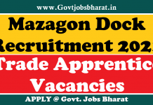 Mazagon Dock Recruitment 2021 – Apply Online For 410 Apprentice Posts Mazagon Dock Recruitment 2020-21