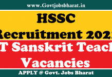 HSSC Recruitment 2021 – Apply Online For 534 PGT Sanskrit Posts HSSC Recruitment 2021