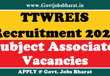 TTWREIS Recruitment 2021 – Apply Online For 110 Subject Associates Posts TTWREIS Recruitment 2021