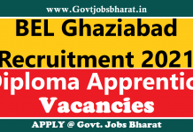 BEL Ghaziabad Recruitment 2021- Apply Online for 80 Diploma Apprentice Posts BEL Ghaziabad Recruitment 2021