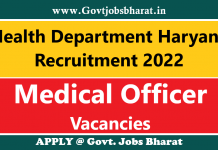 Health Department Haryana Recruitment 2022 – Apply Online for 980 Medical Officer Posts Health Department Haryana Recruitment 2022