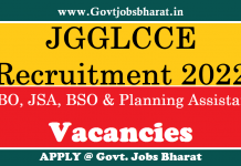 JGGLCCE Recruitment 2022 – Apply Online for 956 ABO, JSA, BSO & Planning Assistant Posts JGGLCCE Recruitment 2022