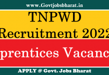 TNPWD Recruitment 2022 – Apply Online for 500 Apprentices Posts TNPWD Recruitment 2022