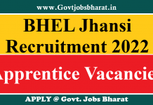 BHEL Jhansi Recruitment 2022 – Apply Online for 61 Apprentice Posts BHEL Jhansi Recruitment 2022