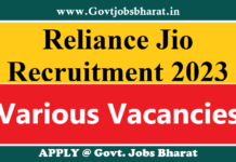 Reliance Jio Recruitment 2023 – Apply Online for Various Posts Reliance Jio Recruitment 2023