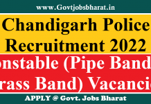 Chandigarh Police Recruitment 2022 – Apply Online for Constable (Band) Posts Chandigarh Police Recruitment 2022