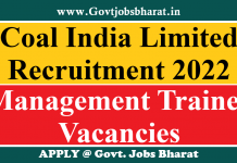 Coal India Limited Recruitment 2022 – Apply Online for 1050 Management Trainee Posts Coal India Limited Recruitment 2022