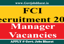 FCI Recruitment 2022 – Apply Online for 113 Manager Posts FCI Recruitment 2022