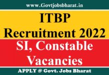 ITBP Recruitment 2022 – Apply Online for SI, Constable Posts ITBP Recruitment 2022
