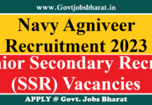 Navy Agniveer Recruitment 2023 – Apply Online for 1400 Senior Secondary Recruit (SSR) Posts Navy Agniveer Recruitment 2023