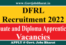 DFRL Recruitment 2022 – Apply Online for 19 Graduate Apprentice & Other Posts DFRL Recruitment 2022
