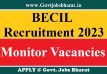 BECIL Recruitment 2023 – Apply Online for 27 Monitor Posts BECIL Recruitment 2023