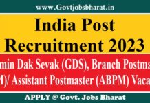 India Post Recruitment 2023 – Apply Online for 40889 GDS, BPM, ABPM Posts India Post Recruitment 2023